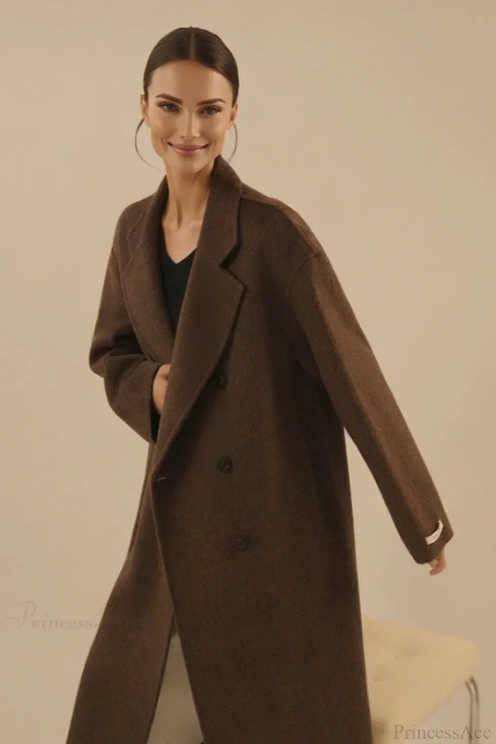 Loose Mid-Length Slouchy Korean Wool Overcoat