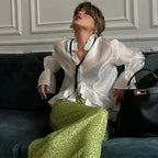 Loose White Ruffled Blouse
