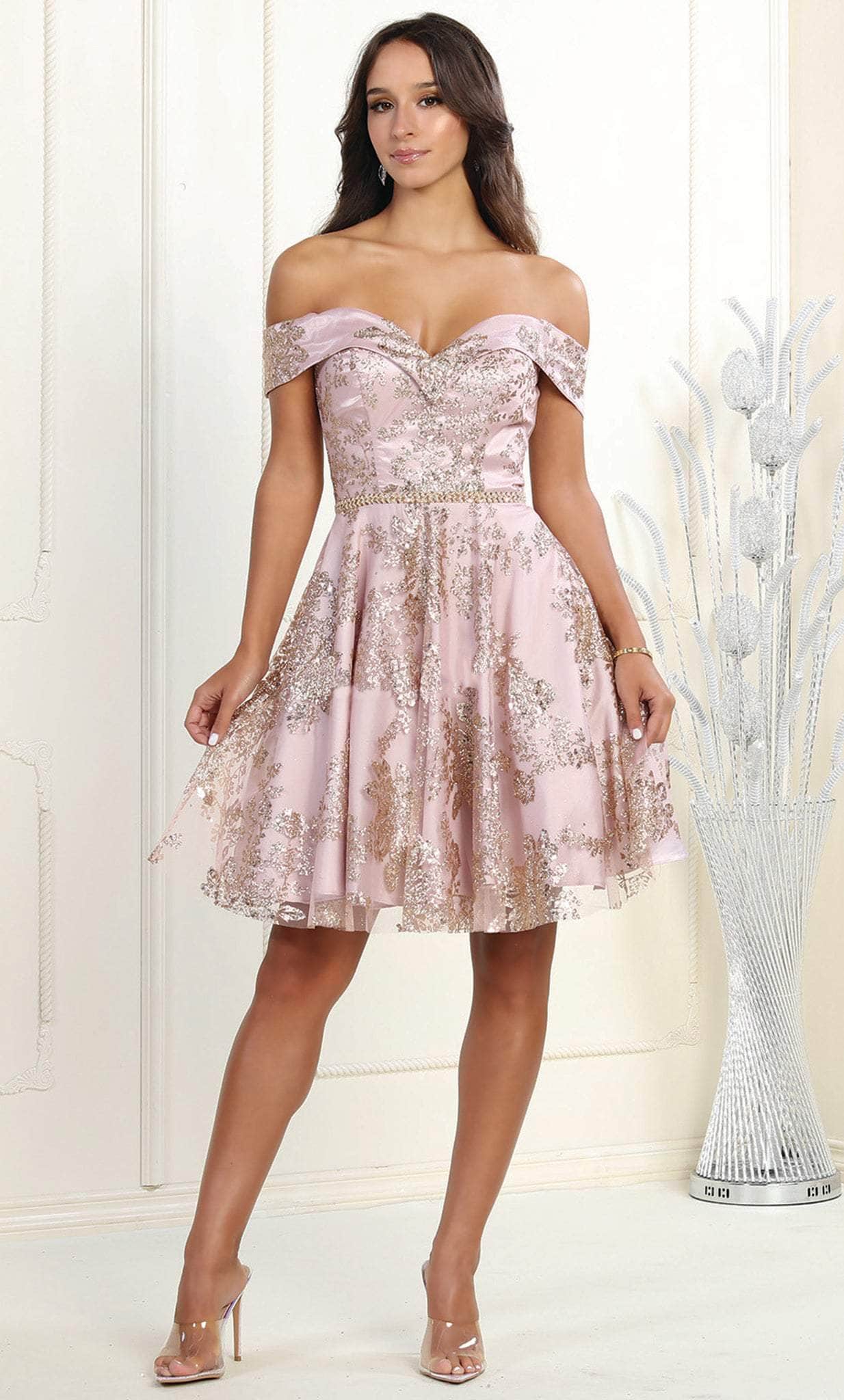 Glitter A-Line Homecoming Dress