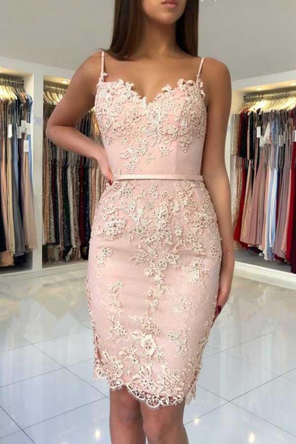 Mermaid Sweetheart Straps Lace Short Prom Dresses Homecoming Dresses