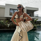 Micro Bikini Set with Long Skirt Three Piece Swimsuit