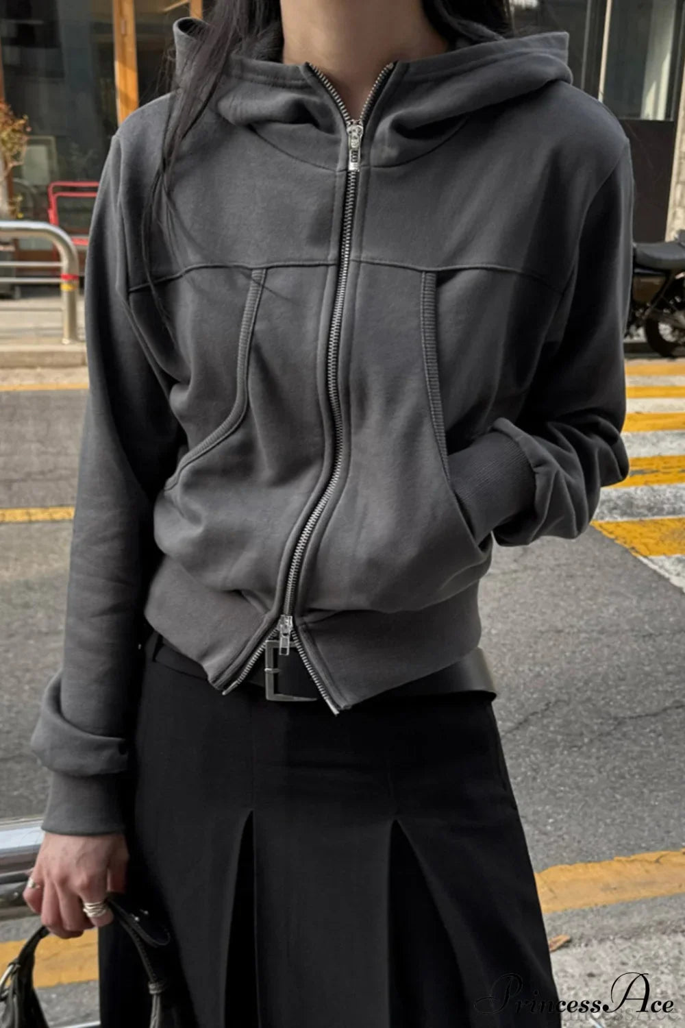 Minimalist Athleisure Slim Fit Zip-Up Hoodie