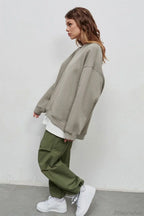 Minimalist Solid Crew Neck Oversize Sweatshirt