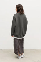Minimalist Solid Crew Neck Oversize Sweatshirt