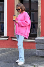 Minimalist Solid Crew Neck Oversize Sweatshirt