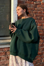 Minimalist Solid Crew Neck Oversize Sweatshirt