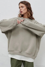 Minimalist Solid Crew Neck Oversize Sweatshirt