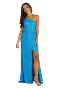 Langes One-Shoulder-Abendkleid
