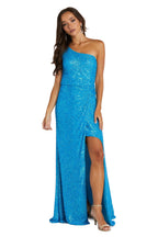 Langes One-Shoulder-Abendkleid