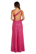 Langes One-Shoulder-Abendkleid