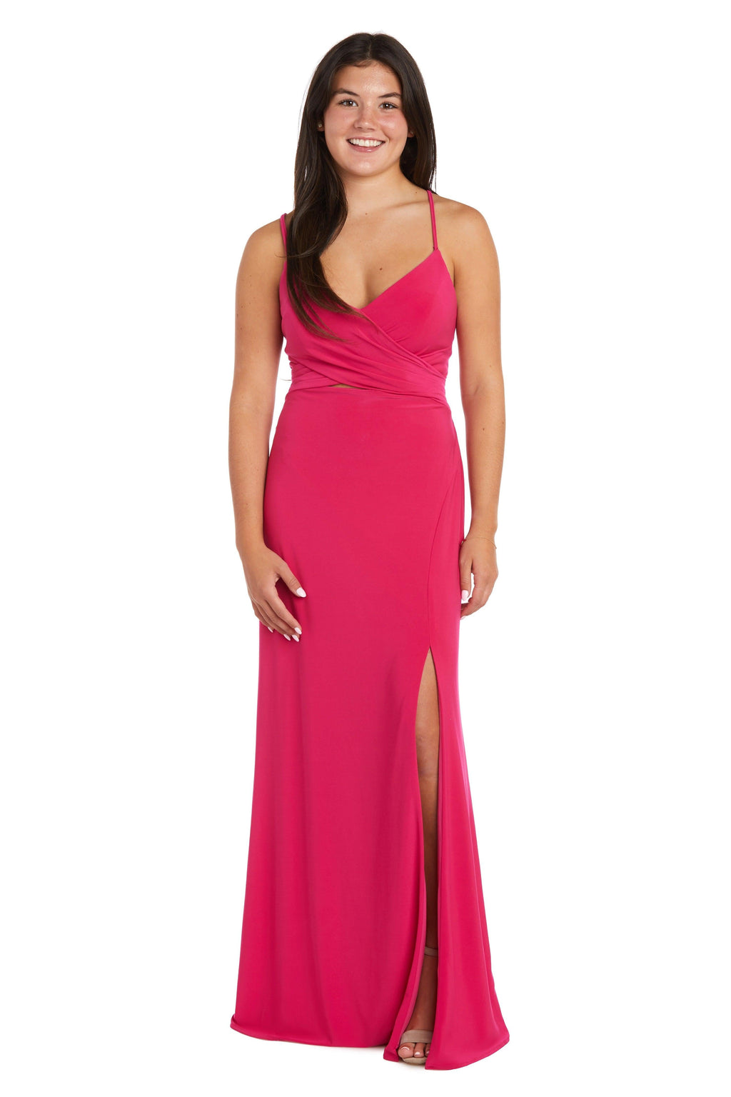 Langes Spaghettiträger-Abendkleid