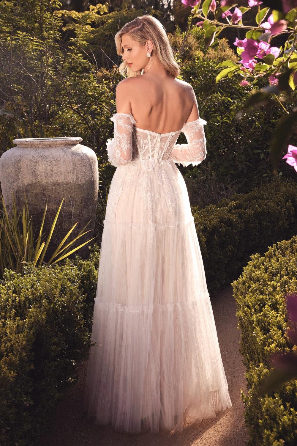 Off Shoulder Bohemian Wedding Gown