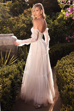 Off Shoulder Bohemian Wedding Gown