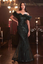 Schulterfreies langes Ballkleid