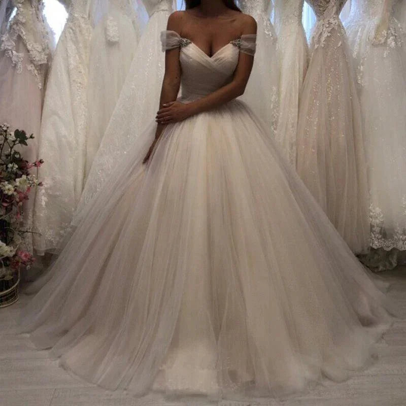 Trägerloses Tüll-Herzausschnitt-Brautkleid