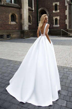 On Sale Princess Simple A-line Satin  Wedding Dresses