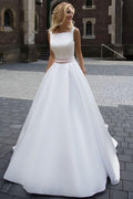 On Sale Princess Simple A-line Satin  Wedding Dresses