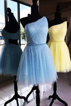 One Shoulder Chic Tulle Homecoming Dress Cute Graduation Dress