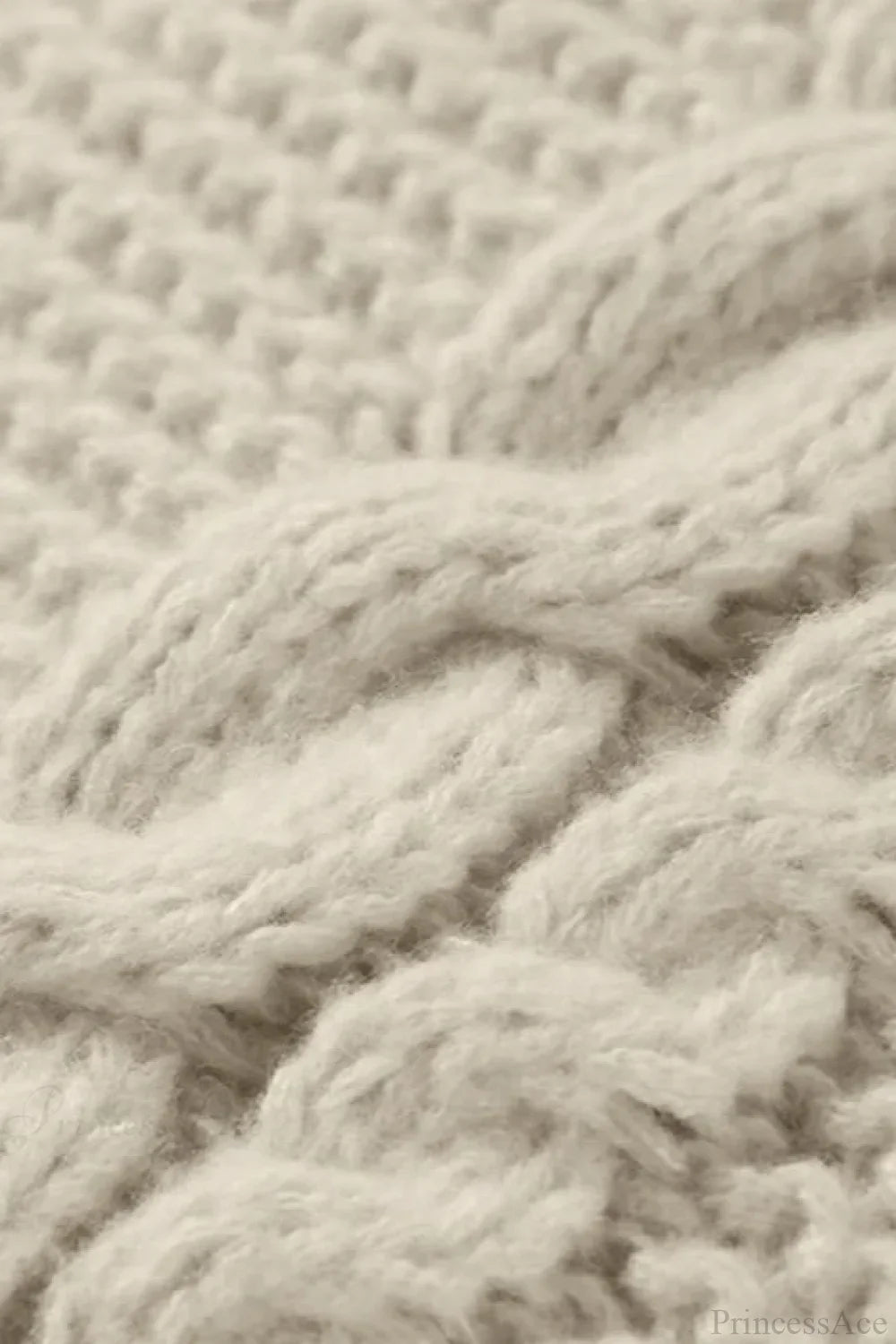 Oversized Cable Knit Crew Neck Sweater