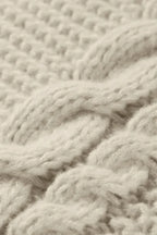 Oversized Cable Knit Crew Neck Sweater