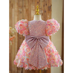 Lindo vestido de flores para concurso de belleza de niña, vestido de princesa de primera comunión para niña pequeña 