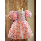 Lindo vestido de flores para concurso de belleza de niña, vestido de princesa de primera comunión para niña pequeña 