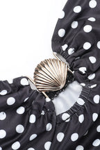 Polka Dot Cami Cutout Slim Maxi Dress