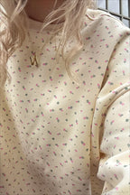 Polka Dot Cute Crew Neck Pull-On Sweatshirt