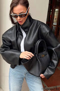 Premium Black PU Leather Jacket Coat