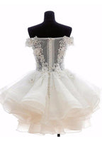 Pretty Off Shoulder Organza Short Homecoming Dresses