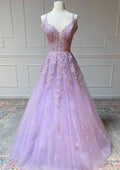 Vestido de fiesta de princesa con tirantes finos, de tul hasta el suelo y apliques de cuentas