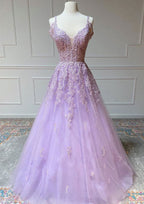Vestido de fiesta de princesa con tirantes finos, de tul hasta el suelo y apliques de cuentas