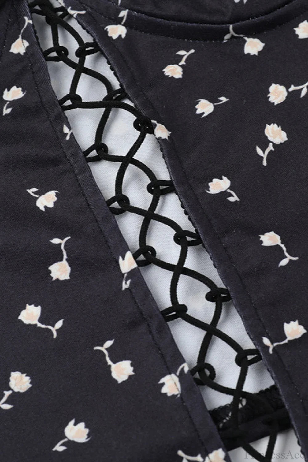 Printed Cutout Tie Strapless Cami Top