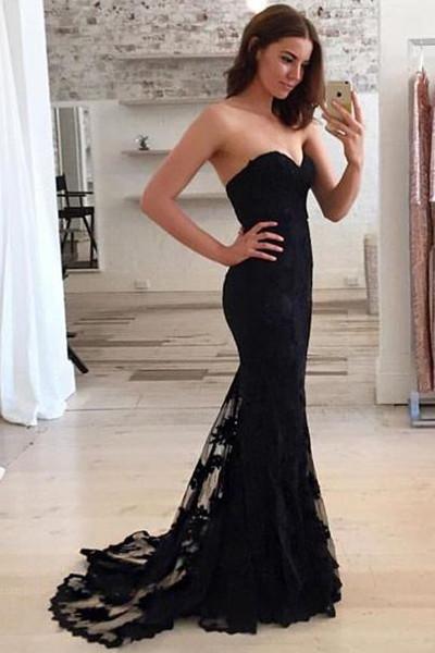 Meerjungfrau Spitze Neckholder Langes Ballkleid, Schickes Partykleid, Abendkleider