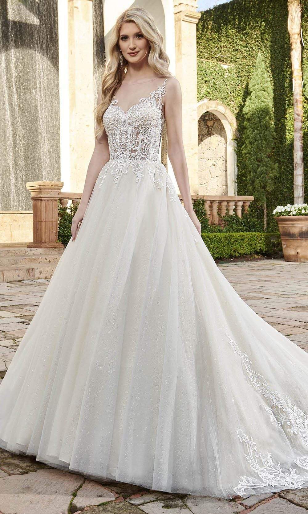 Glitzerndes Tüll-Brautkleid in A-Linie