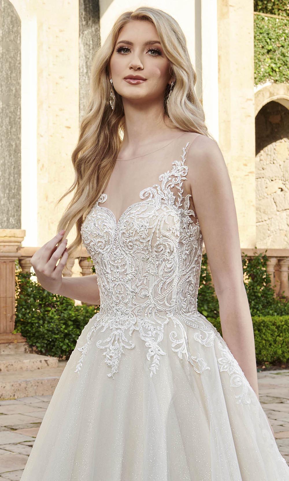 Glitzerndes Tüll-Brautkleid in A-Linie