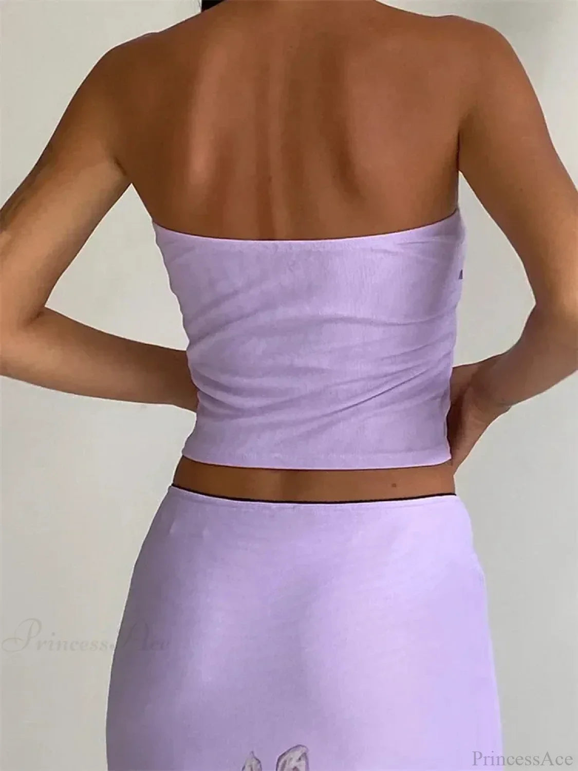 Retro Floral Strapless Backless Party Crop Top