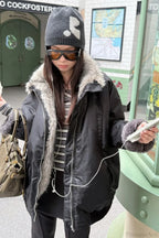 Reversible Patchwork Color Block Fleece Coat