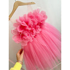 Niedliches Baby-Mädchen-Kleidchen, bauschig, Erstkommunionkleid, Kleinkind-Geburtstagskleid, Prinzessinnenkleid 