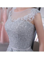 Scoop Sashes Applikationen Mini-Heimkehrkleid Kurze Ballkleider