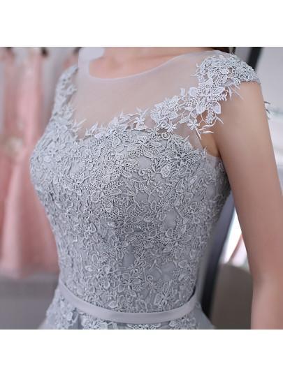Scoop Sashes Applikationen Mini-Heimkehrkleid Kurze Ballkleider