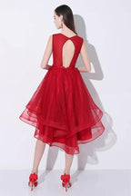 Sequins High Low Prom Homecoming Dress with Open Back