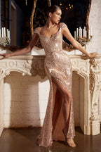 Beaded Long Prom Dress