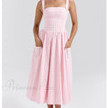 Sexy Sleeveless Plaid Fit and Flare Maxi Dress