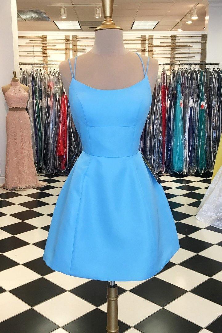 Sexy Spaghetti Straps Short Homecoming Dress with Pockets