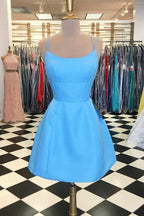 Sexy Spaghetti Straps Short Homecoming Dress with Pockets