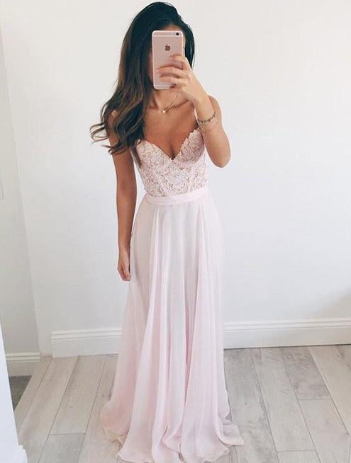 Vestidos de Noche Largos de Gasa con Cuello en V sin Mangas para Fiesta de Graduación