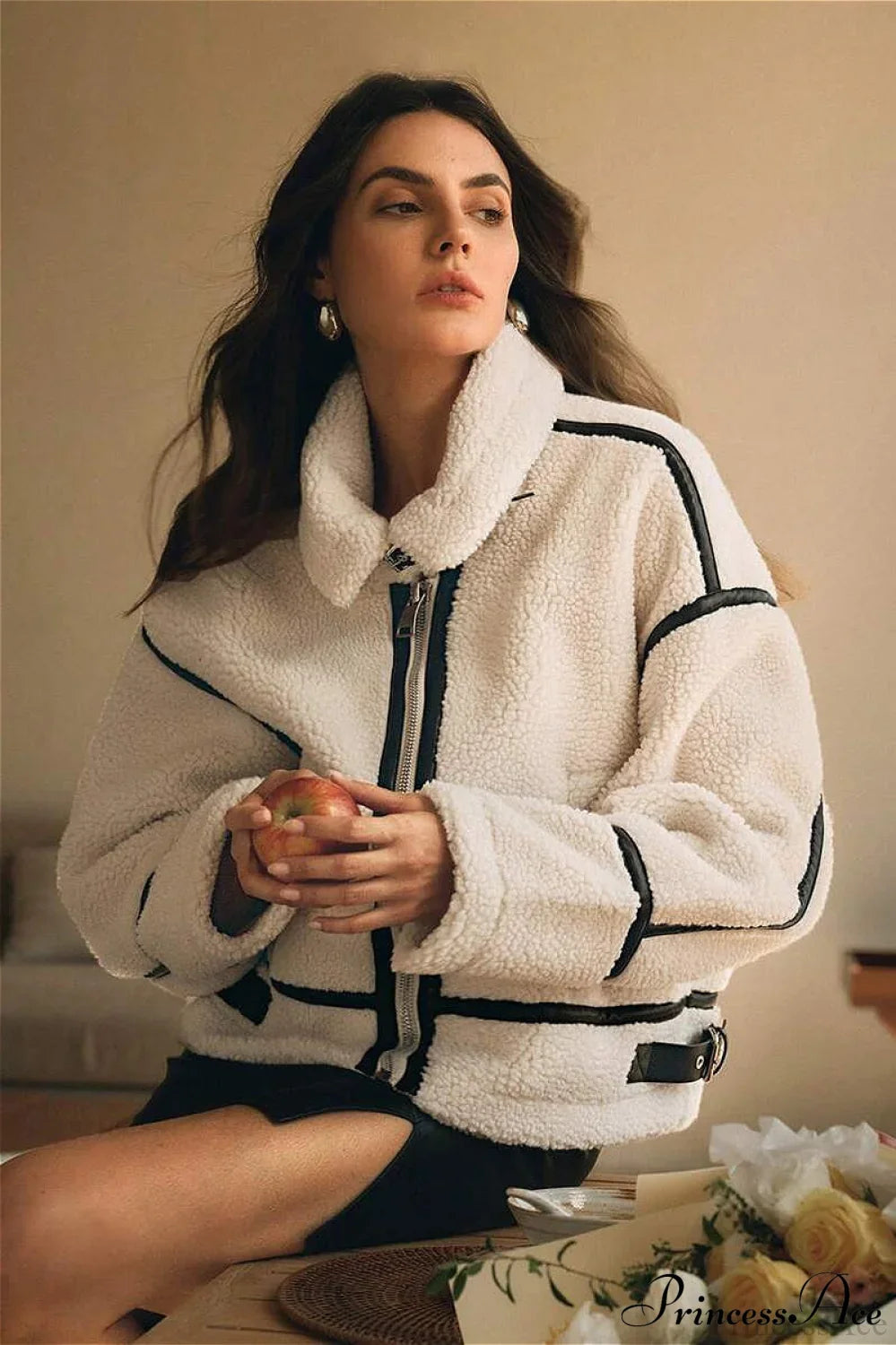 Shearling Biker Thick Fleece Coat