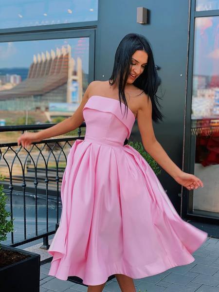 Short Strapless  Prom Dresses Formal Homecoming Dresses