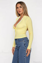 Simple Button Detail Long Sleeve Tee